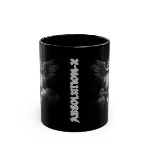 Winged Cross Black Ceramic Mug